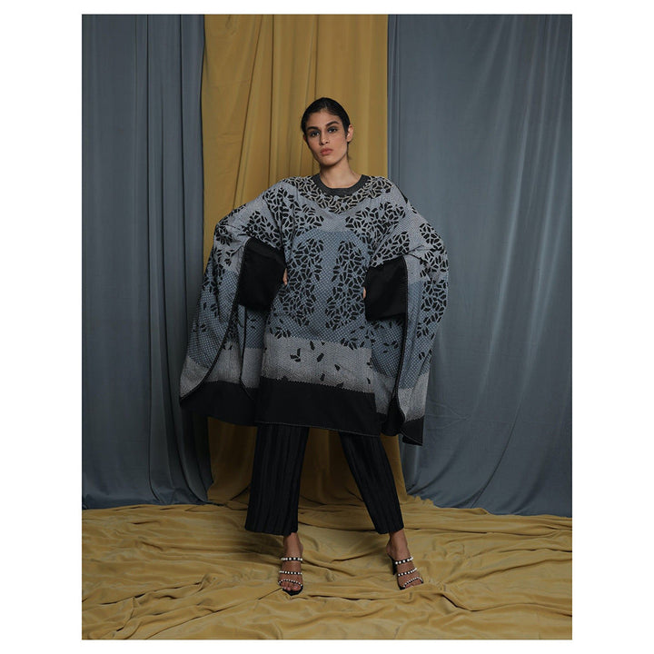 Krishna Mehta Multi-Color Printed Cape Kaftan