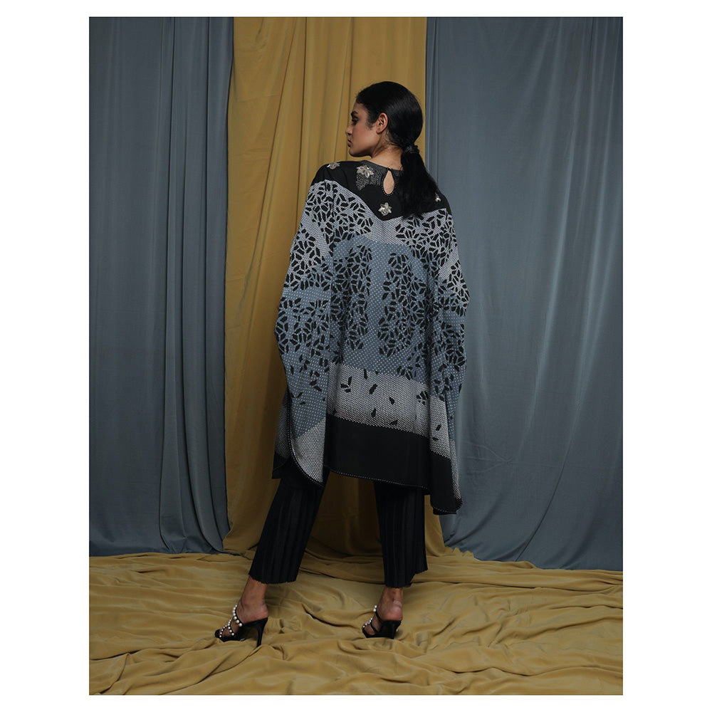 Krishna Mehta Multi-Color Printed Cape Kaftan