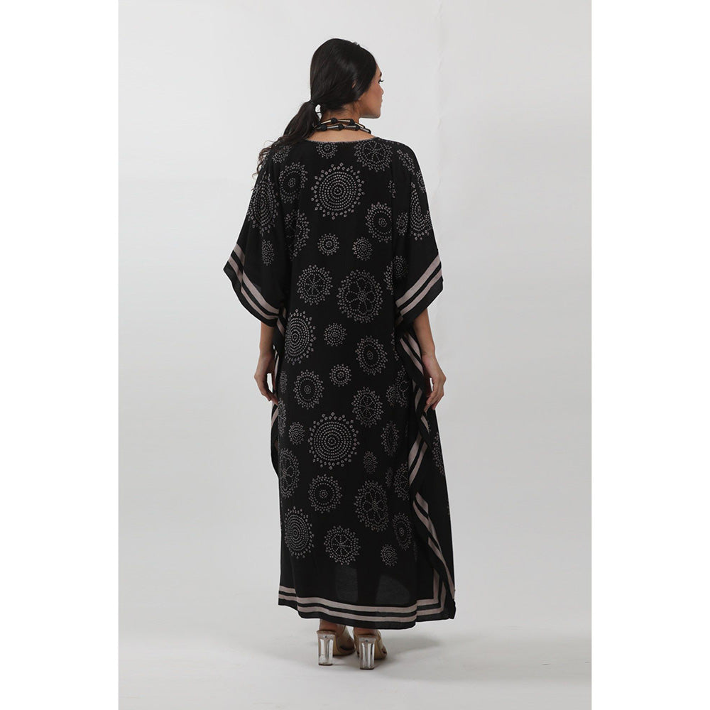 Krishna Mehta Black Ethnic Printed Kaftan