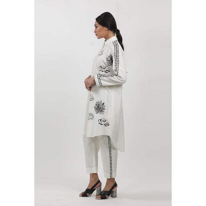 Krishna Mehta White Printed Shirt Tunic