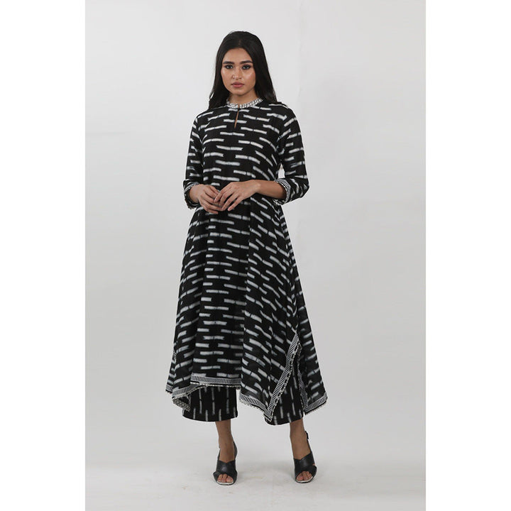 Krishna Mehta Black & White Shibori Tie-Dye Tunic