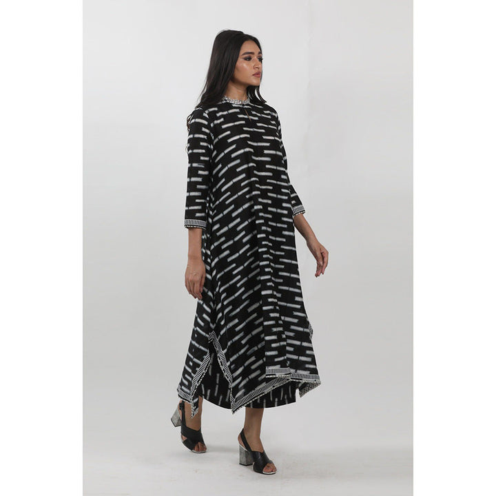 Krishna Mehta Black & White Shibori Tie-Dye Tunic