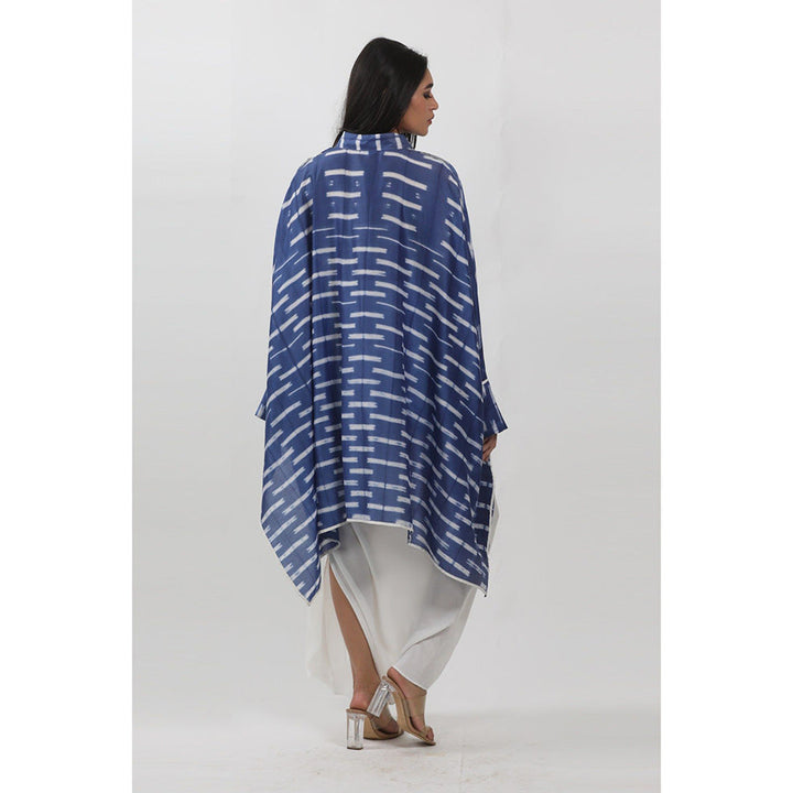 Krishna Mehta Blue Tie-Dye Tunic with Skirt (Set of 2)