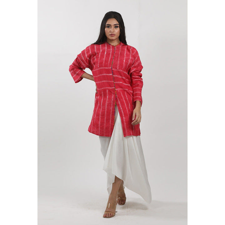 Krishna Mehta Red Tie Dye Tunic