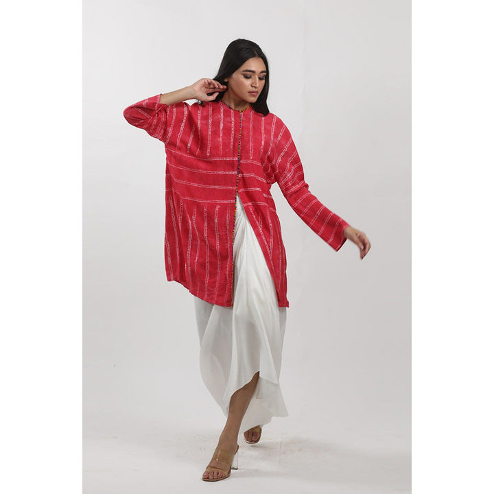 Krishna Mehta Red Tie Dye Tunic