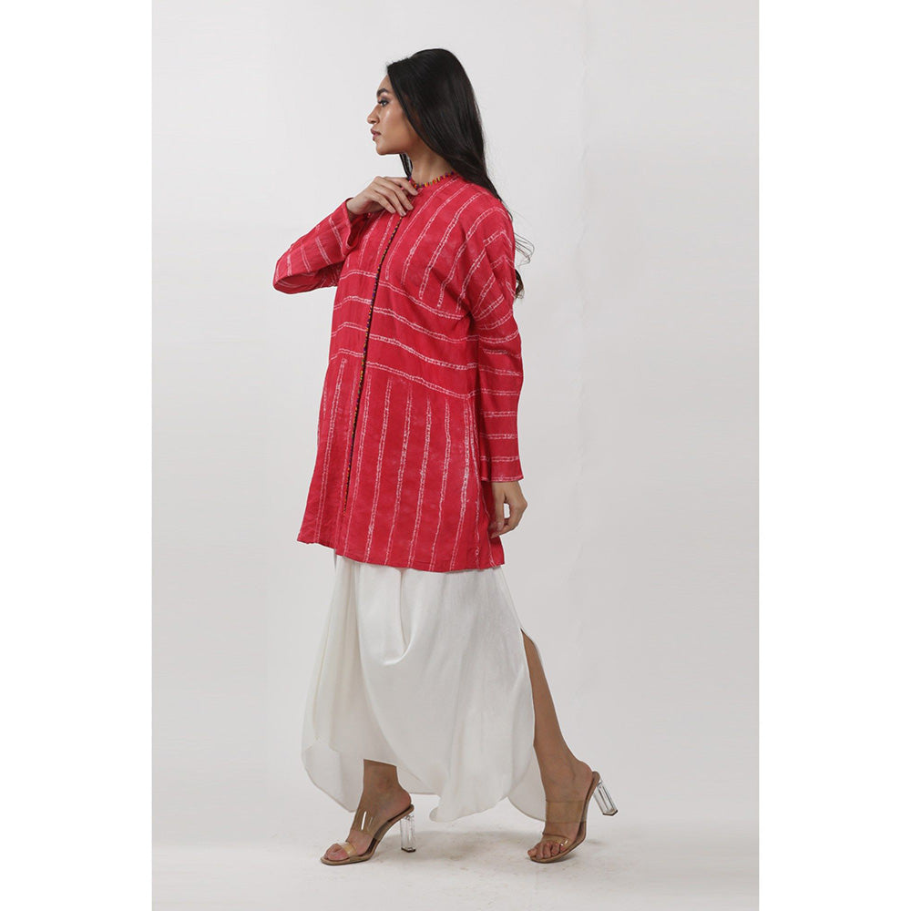 Krishna Mehta Red Tie Dye Tunic