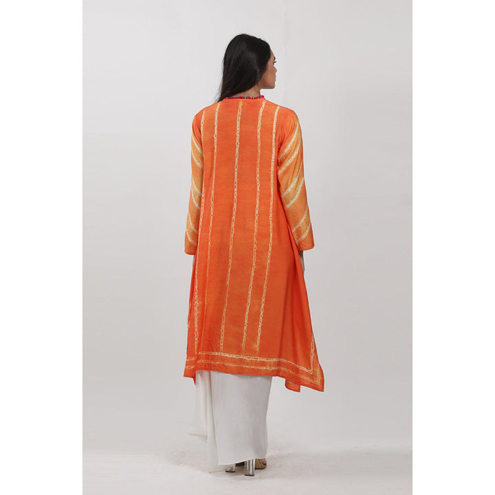 Krishna Mehta Orange Tie-Dye Tunic