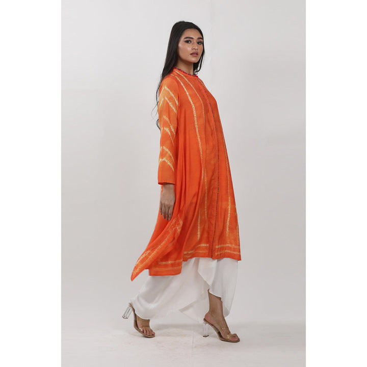 Krishna Mehta Orange Tie-Dye Tunic