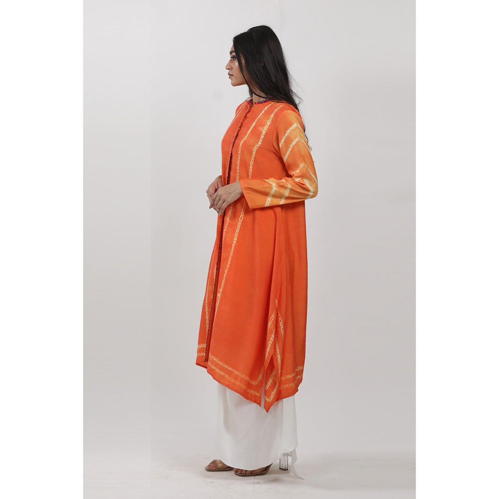 Krishna Mehta Orange Tie-Dye Tunic