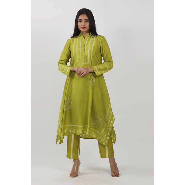 Krishna Mehta Green Tie-Dye Tunic