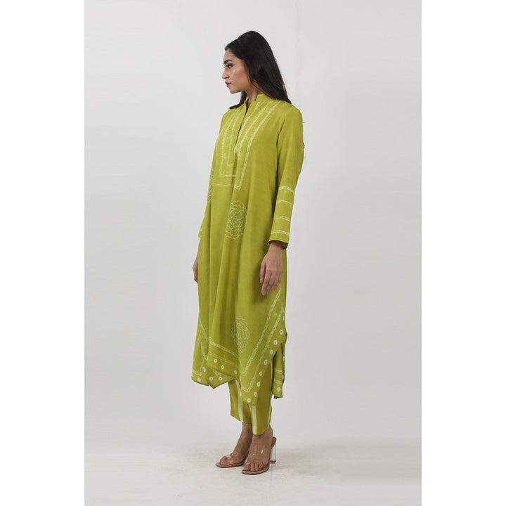 Krishna Mehta Green Tie-Dye Tunic