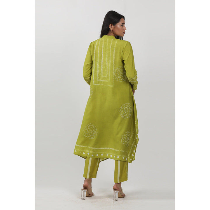 Krishna Mehta Green Tie-Dye Tunic