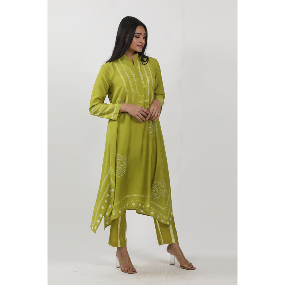 Krishna Mehta Green Tie-Dye Tunic