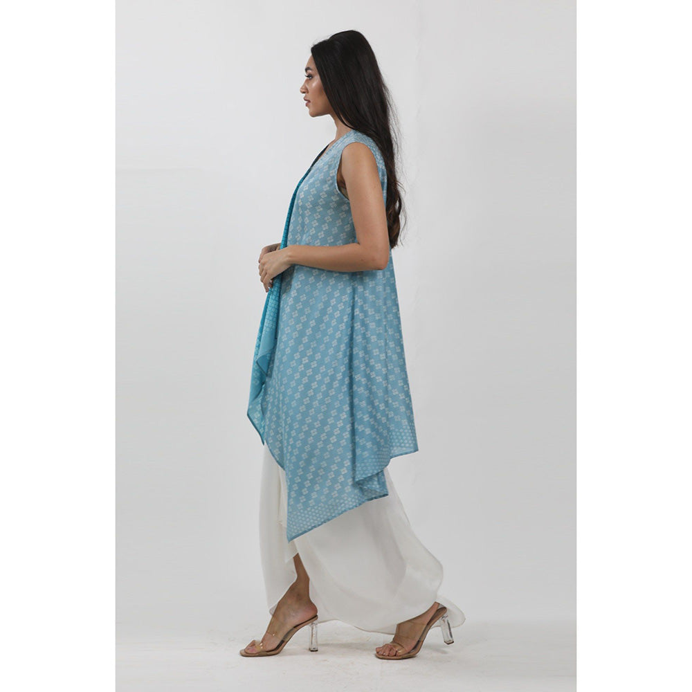 Krishna Mehta White Draped Skirt