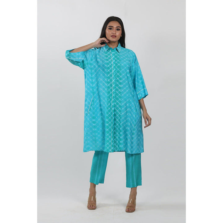 Krishna Mehta Turquoise Tie-Dye Co-Ord (Set of 2)