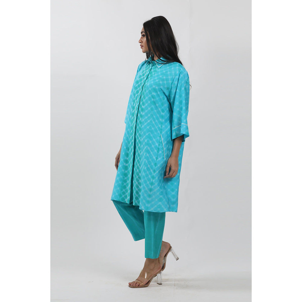 Krishna Mehta Turquoise Tie-Dye Co-Ord (Set of 2)