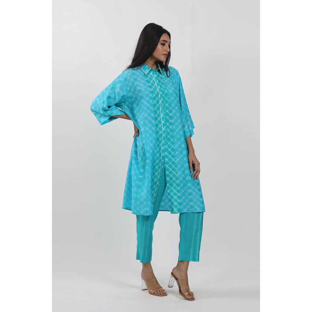 Krishna Mehta Turquoise Tie-Dye Co-Ord (Set of 2)