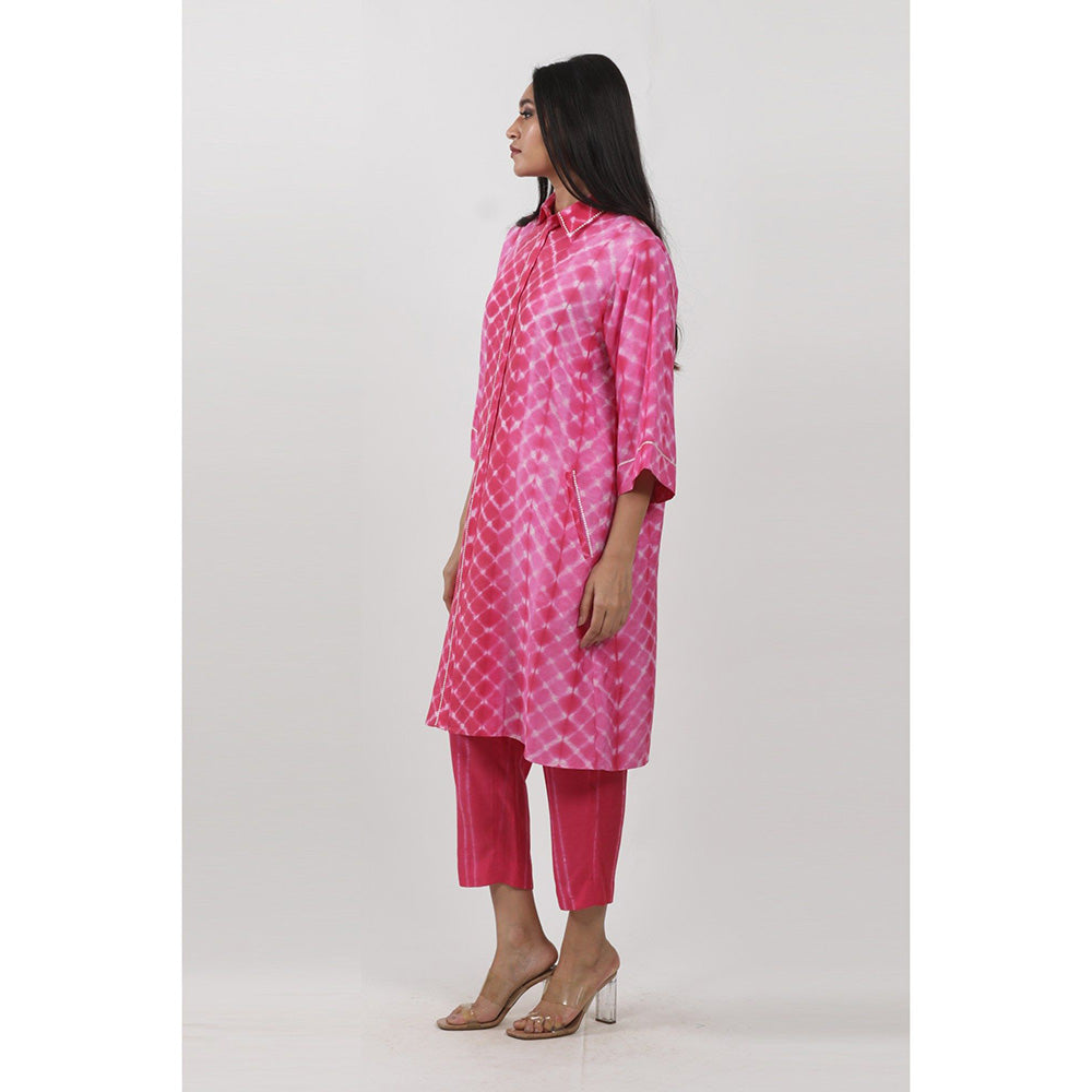 Krishna Mehta Pink Tie-Dye Co-Ord (Set of 2)