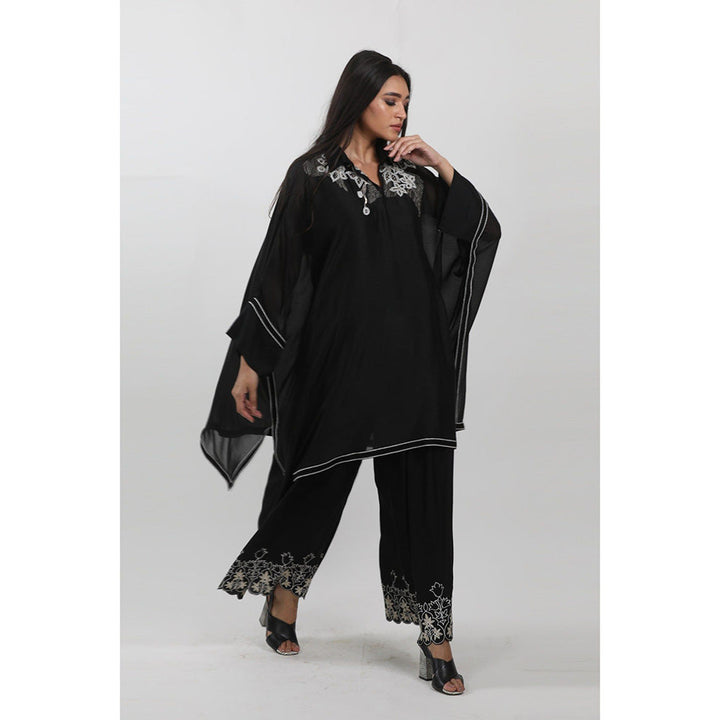 Krishna Mehta Black Cape Tunic