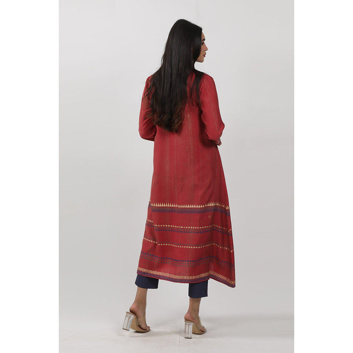 Krishna Mehta Red Block Printed Tunic