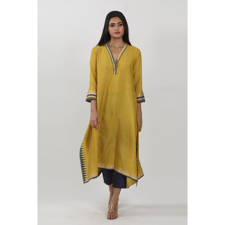 Krishna Mehta Mustard Printed Tunic