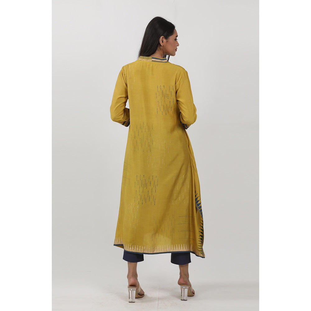 Krishna Mehta Mustard Printed Tunic