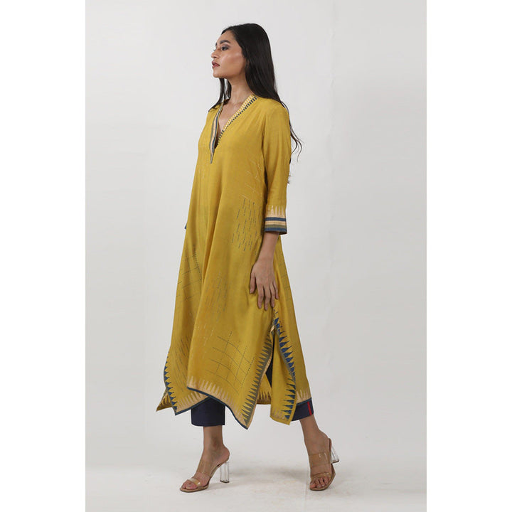 Krishna Mehta Mustard Printed Tunic