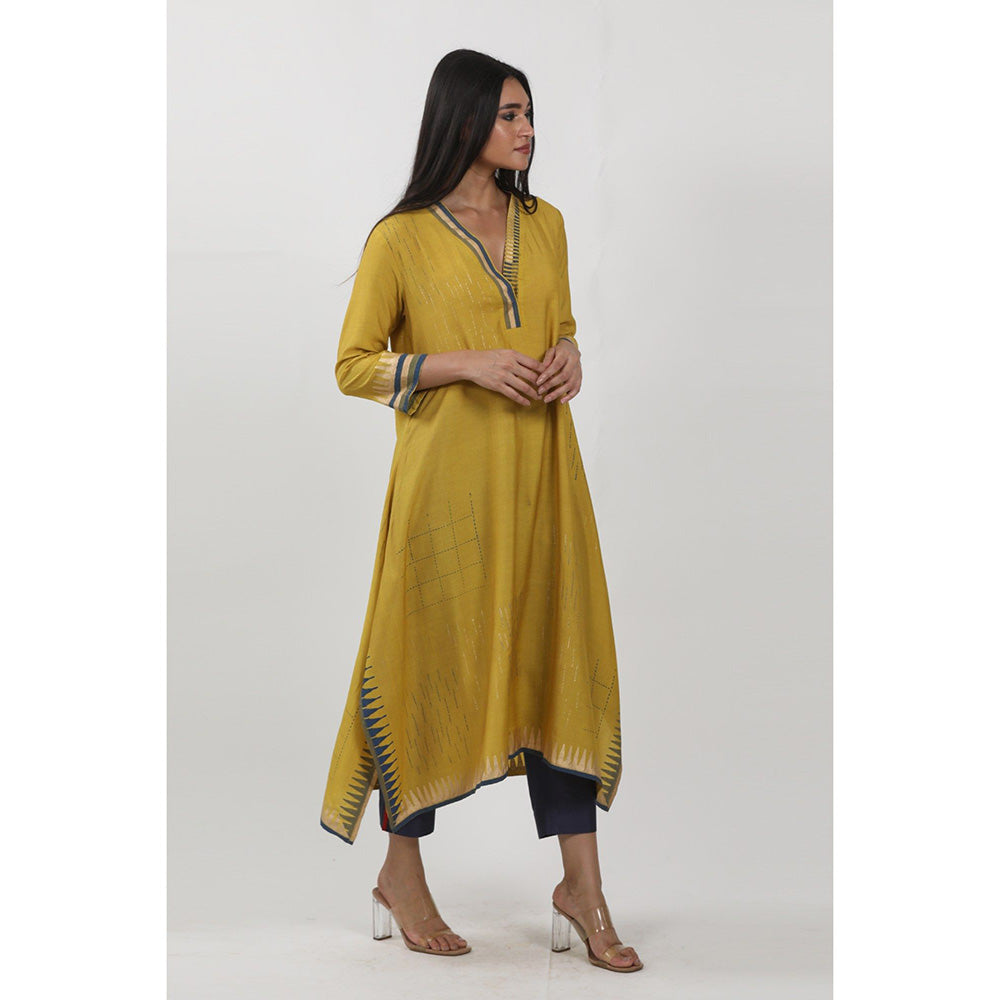 Krishna Mehta Mustard Printed Tunic