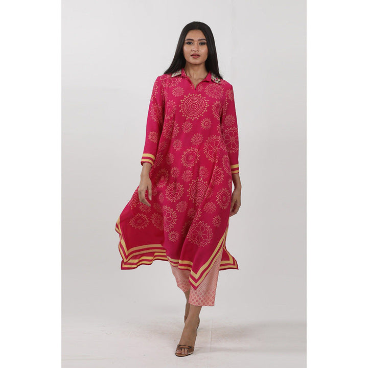 Krishna Mehta Pink Block Printed Tunic