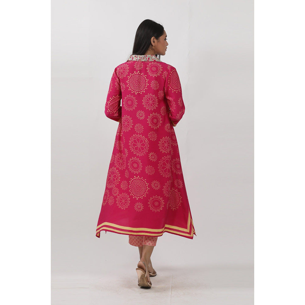 Krishna Mehta Pink Block Printed Tunic