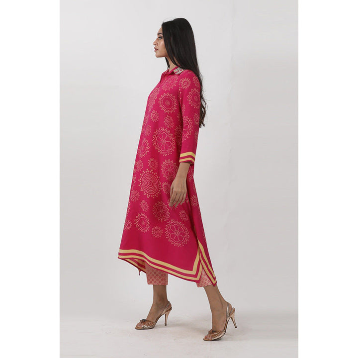 Krishna Mehta Pink Block Printed Tunic