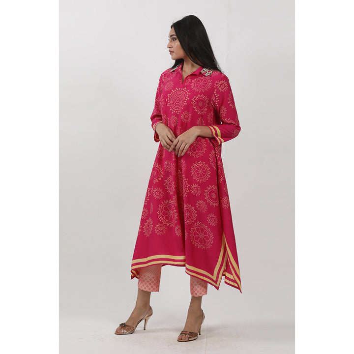 Krishna Mehta Pink Block Printed Tunic