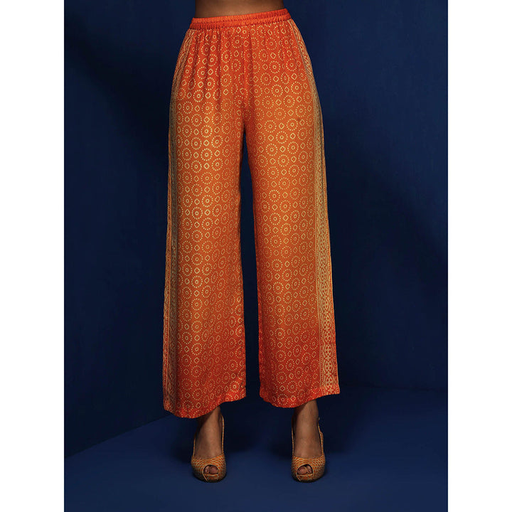 Krishna Mehta Orange Printed Palazzo