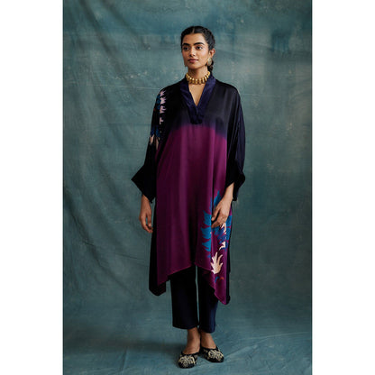 Krishna Mehta Multicolor Shaded Colorblock Kaftan and Pant (Set of 2)