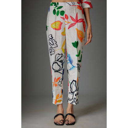 Kriti Bapna Multi-Colour Hand Painted Multicolour Kurta with Pant and Dupatta (Set of 3)