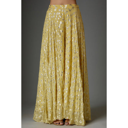 Kriti Bapna Yellow Hand painted Sharara with Kurta and Dupatta (Set of 3)