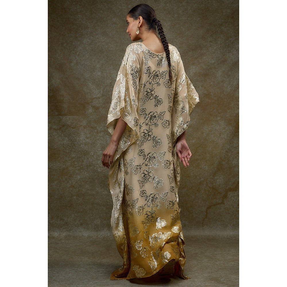 Kriti Bapna Beige Shaded Kaftan Dress with Inner (Set of 2)