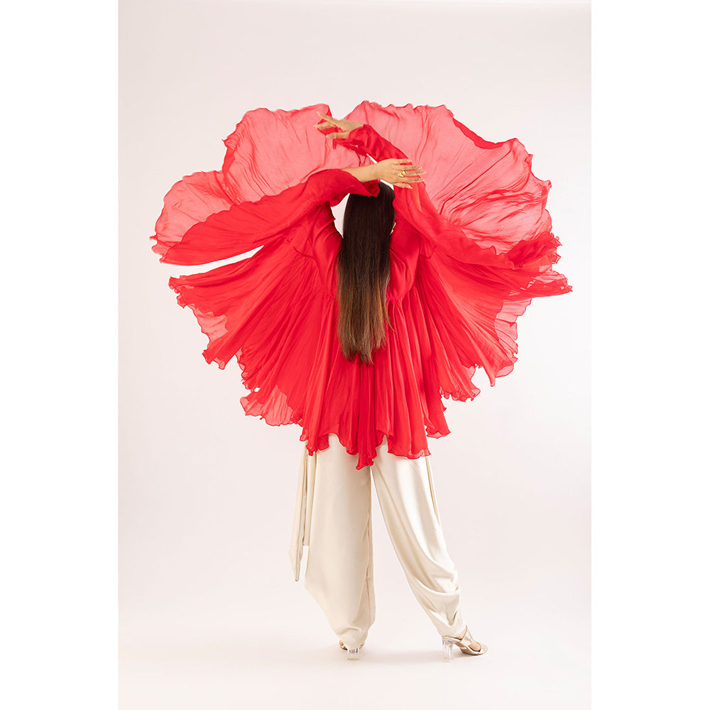 Kriti Bapna Cotton Satin Faired Solid Tunic and Dhoti (Set of 2)