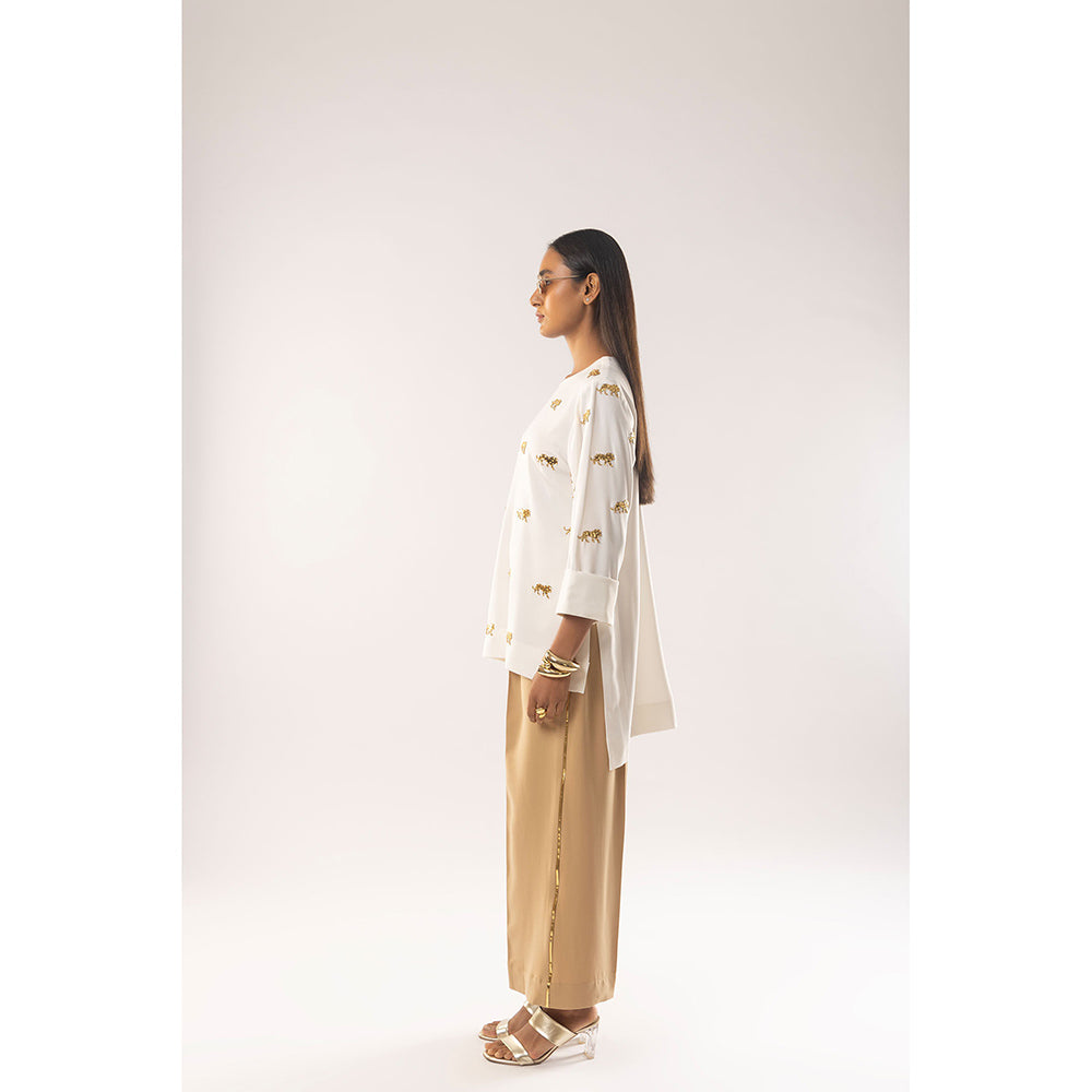 Kriti Bapna White Animal Motif Co-Ord (Set of 2)