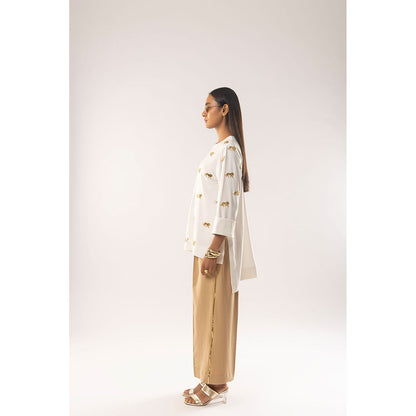 Kriti Bapna White Animal Motif Co-Ord (Set of 2)