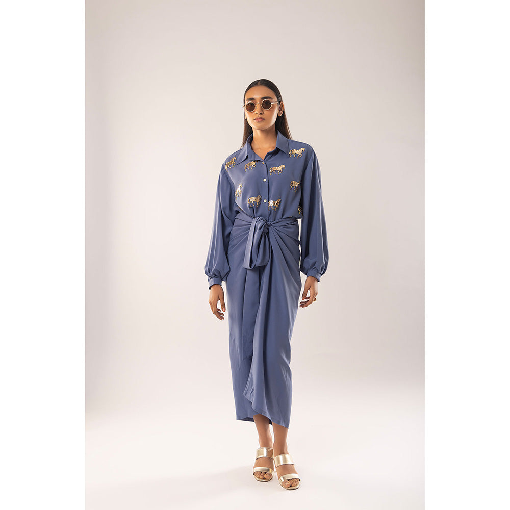 Kriti Bapna Blue Animal Motif Co-Ord (Set of 2)