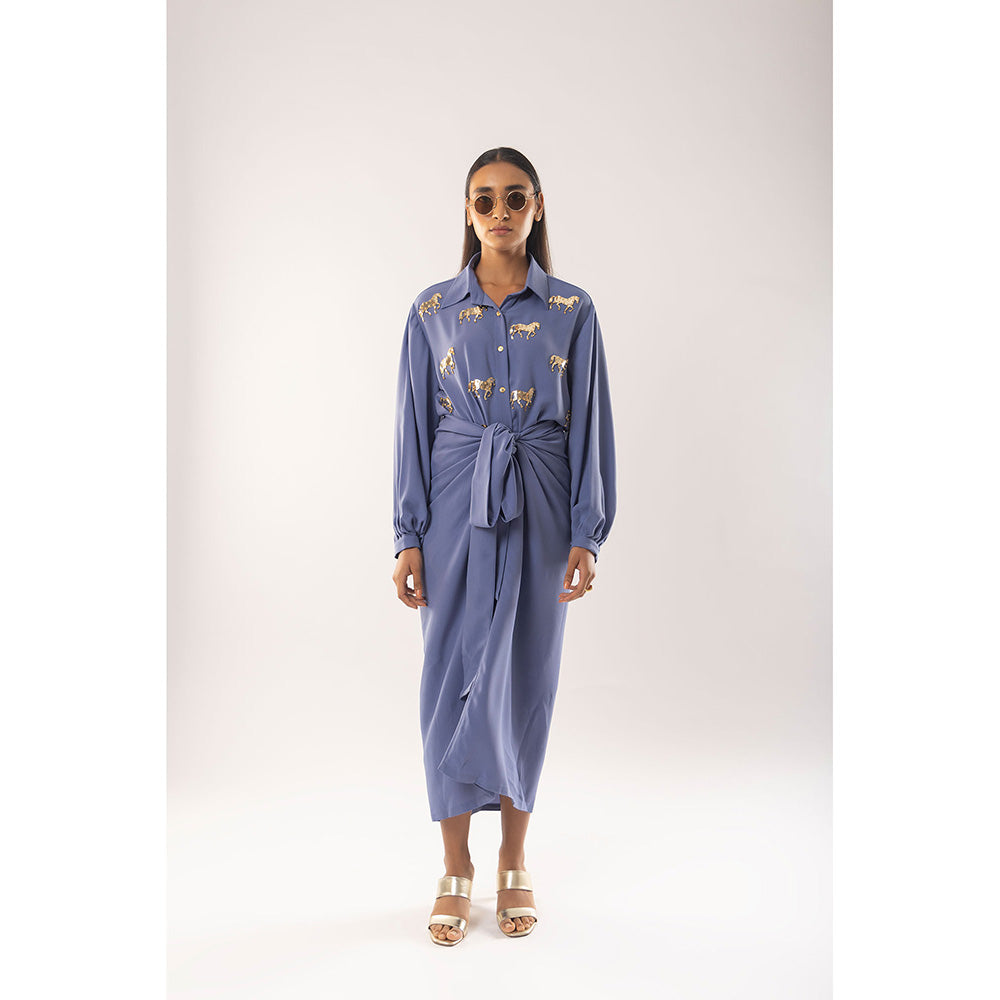 Kriti Bapna Blue Animal Motif Co-Ord (Set of 2)