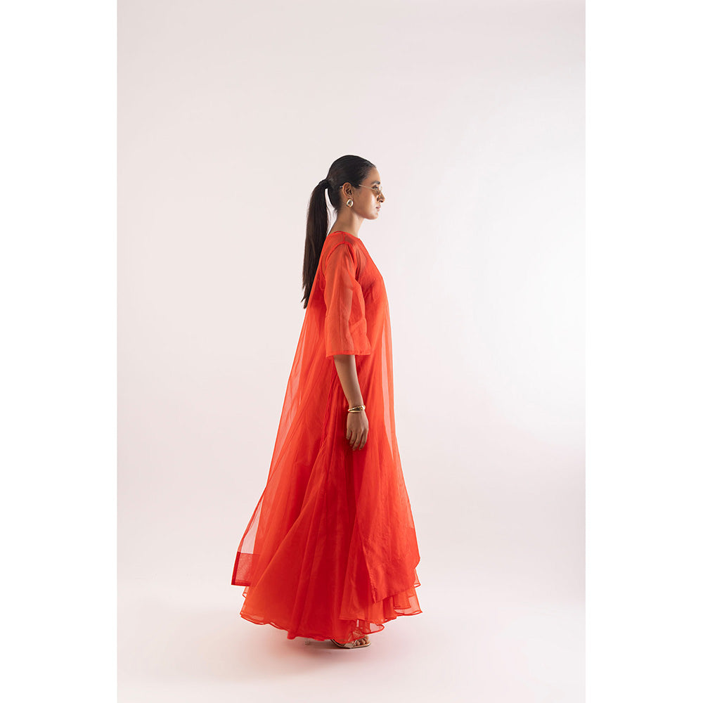 Kriti Bapna Organza Faired Dress With Inner (Set of 2)