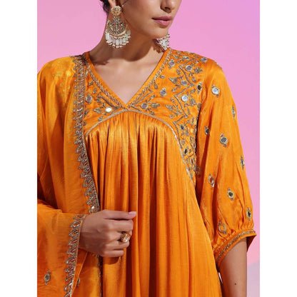 Kudi Pataka Designs Venus Mustard Anarkali Kurta With Pant & Dupatta (Set of 3)