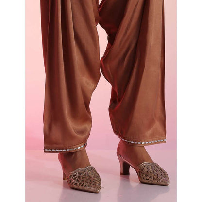 Kudi Pataka Designs Aaina Brown Salwar With Kurti & Dupatta (Set of 3)