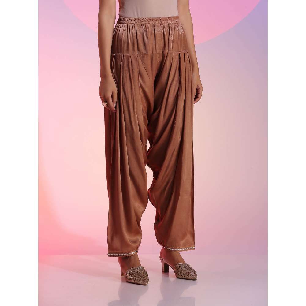 Kudi Pataka Designs Aaina Brown Salwar With Kurti & Dupatta (Set of 3)