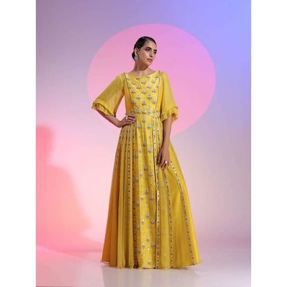 Kudi Pataka Designs Surya-ye Yellow Maxi Dress