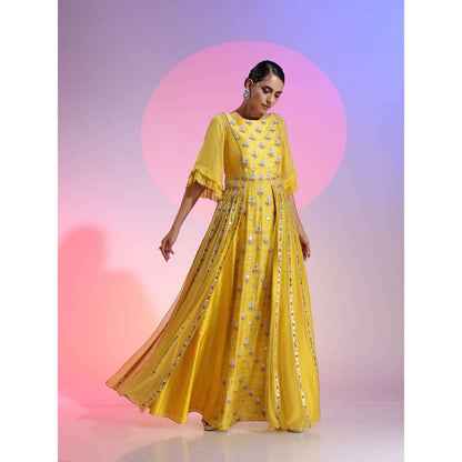 Kudi Pataka Designs Surya-ye Yellow Maxi Dress