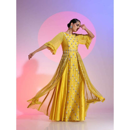 Kudi Pataka Designs Surya-ye Yellow Maxi Dress