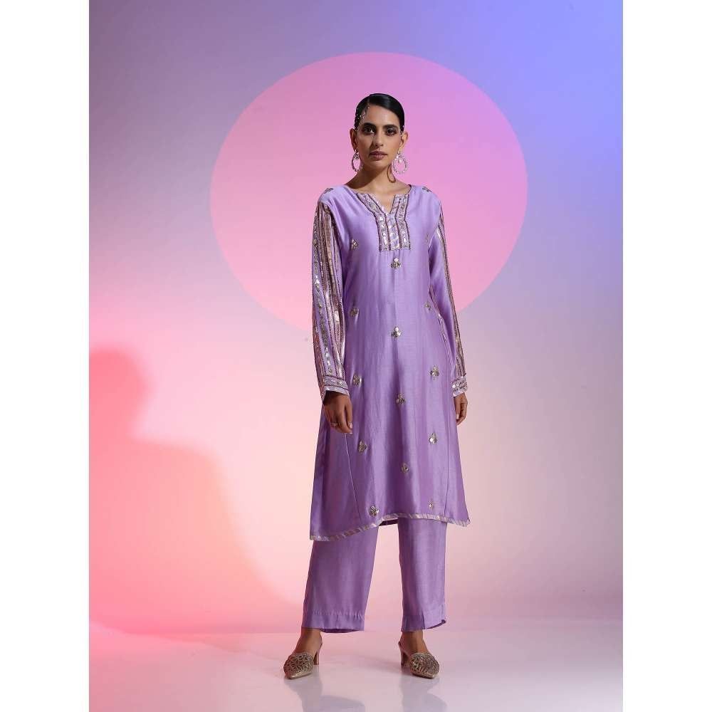 Kudi Pataka Designs Asmi Purple Kurta With Pant (Set of 2)